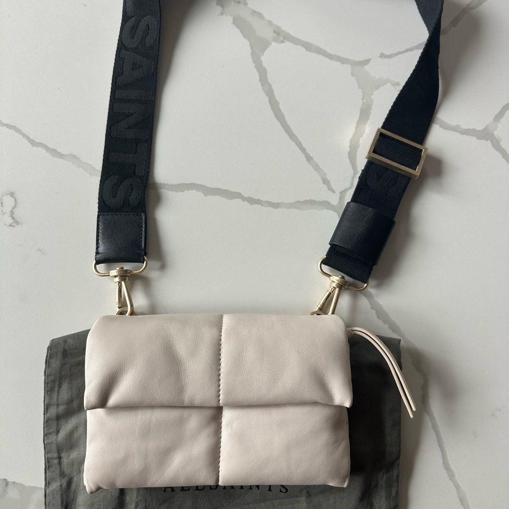 All Saints Cream Crossbody Bag